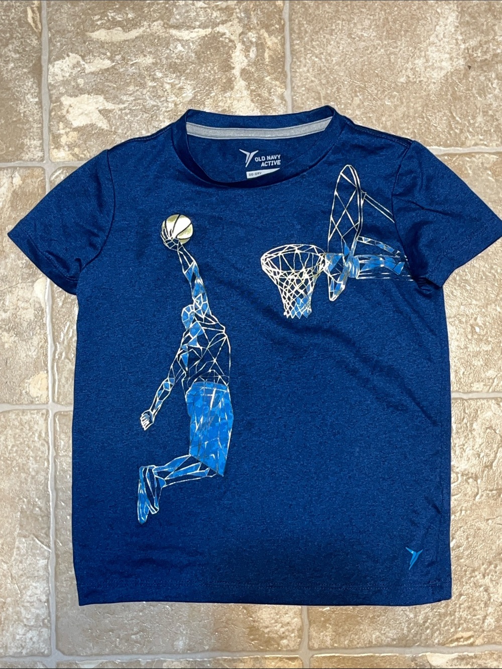 Old Navy Navy Blue Boys' Basketball Graphic Tee
